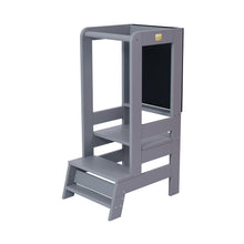 Load image into Gallery viewer, Wooden Kitchen Helper - Learning tower with board Dark Grey