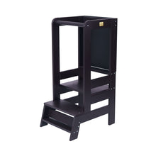 Load image into Gallery viewer, Wooden Kitchen Helper - Learning tower with board Black