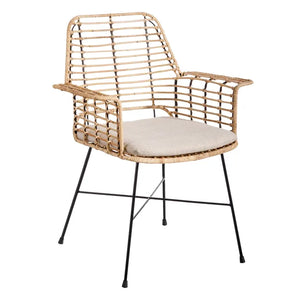 CHAIR NATURAL-BLACK 65 X 55 X 86 CM