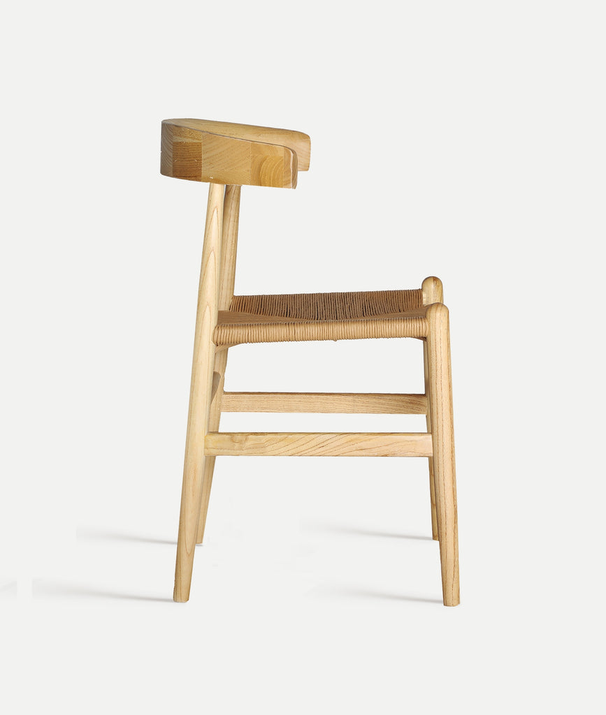 Elm wood chair natural/rope