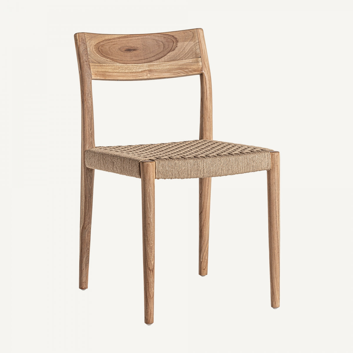 Teak wood and rope chair