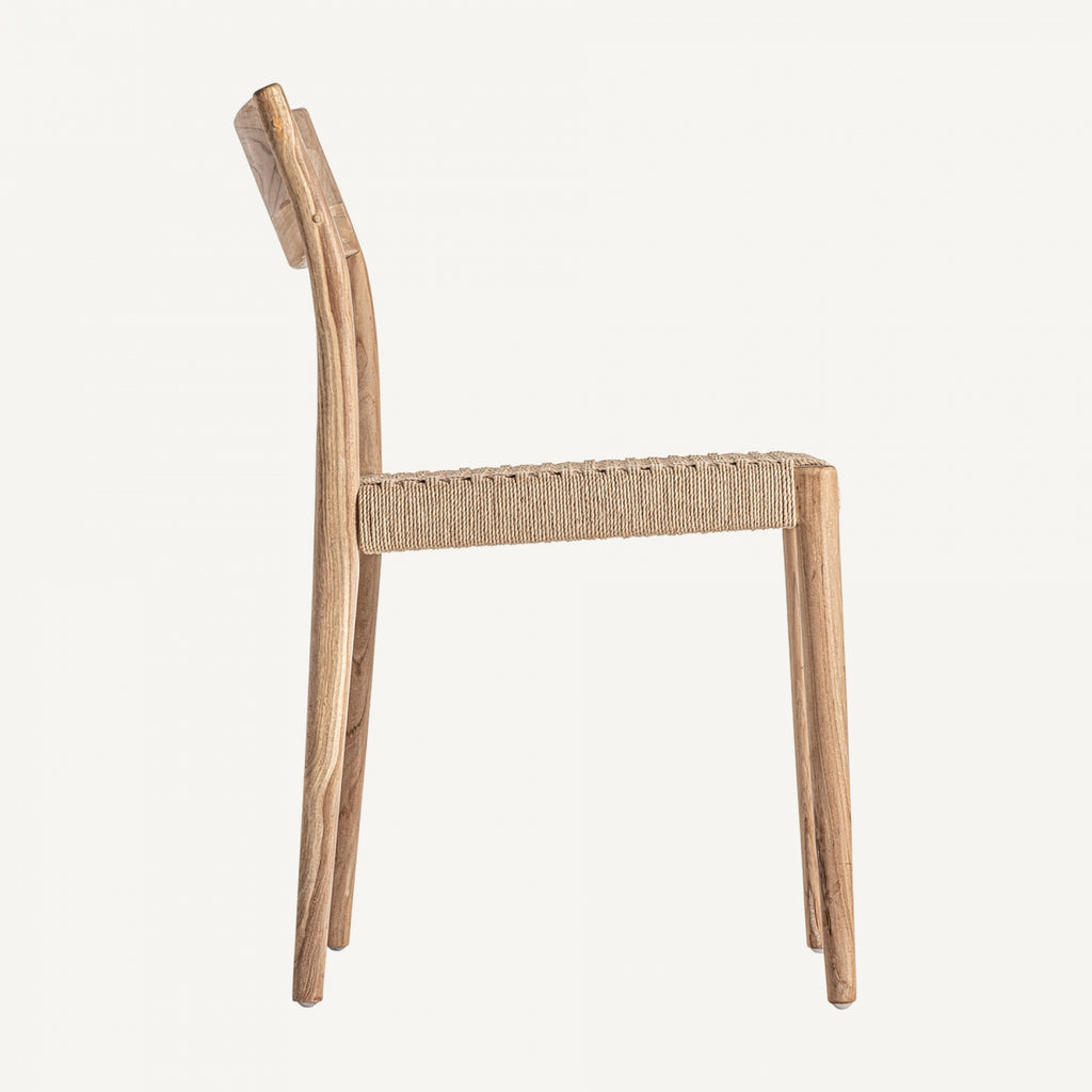 Teak wood and rope chair
