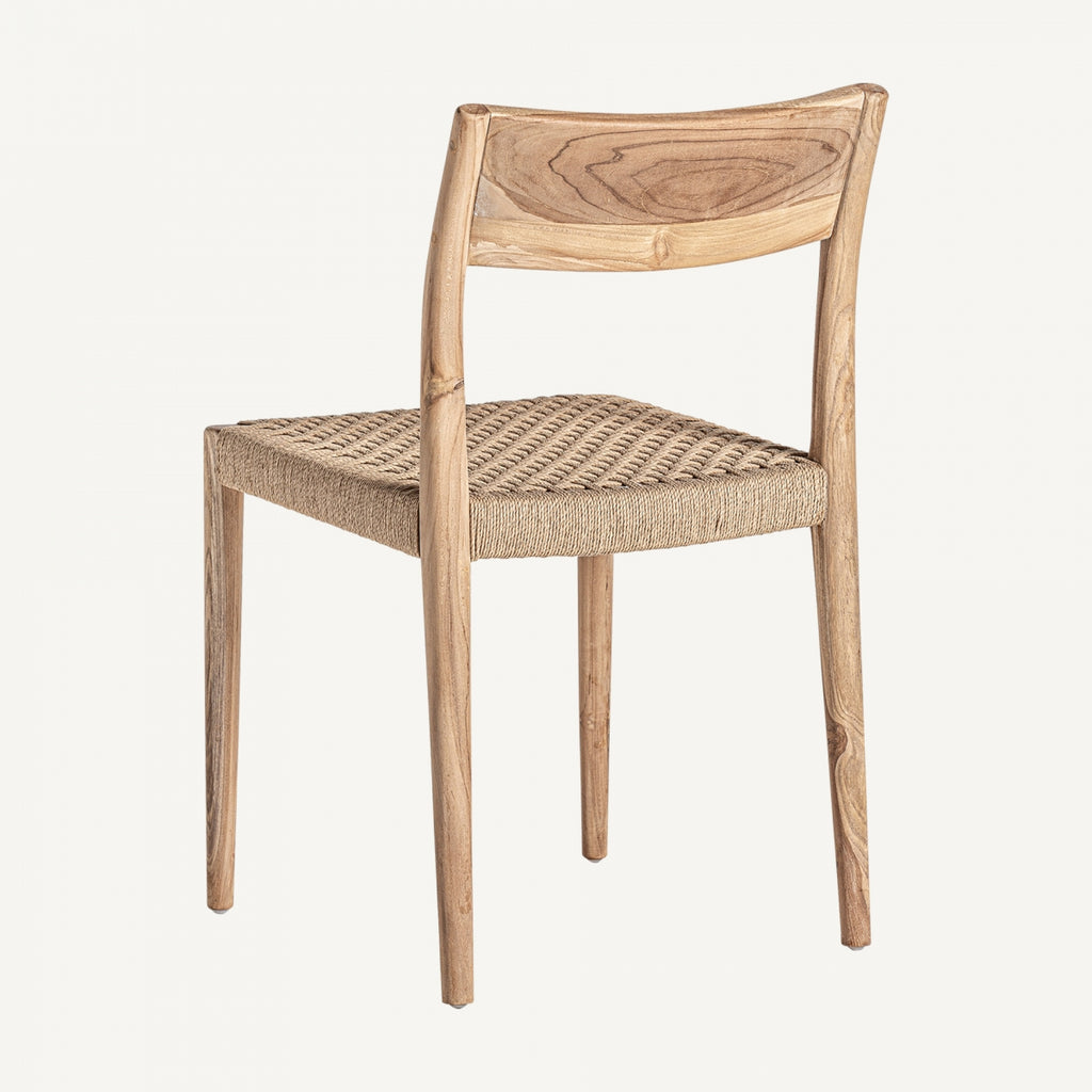 Teak wood and rope chair