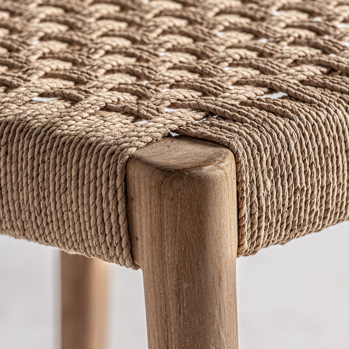 Teak wood and rope chair
