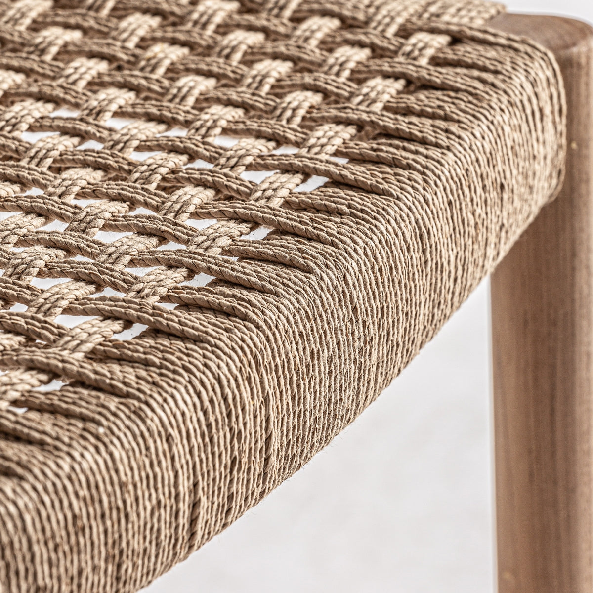 Teak wood and rope chair