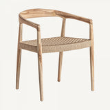 Teak and rope armchair