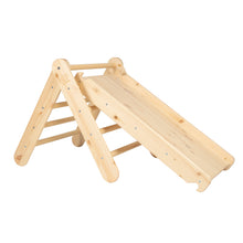 Carica l'immagine nel visualizzatore di Gallery, Ladder 60x61cm, Slide-Climbing wall 2in1, Children's set, Wooden, Natural