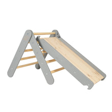 Carica l'immagine nel visualizzatore di Gallery, Ladder 60x61cm, Slide-Climbing wall 2in1, Children's set, Wooden, Grey