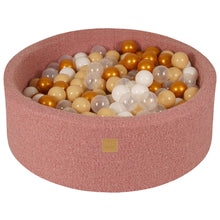 Carica l&#39;immagine nel visualizzatore di Gallery, Baby Foam Round Ball Pit 90x30cm with 200 Balls 7cm Certified, Boucle, Pink:Gold/Beige/White/Transparent