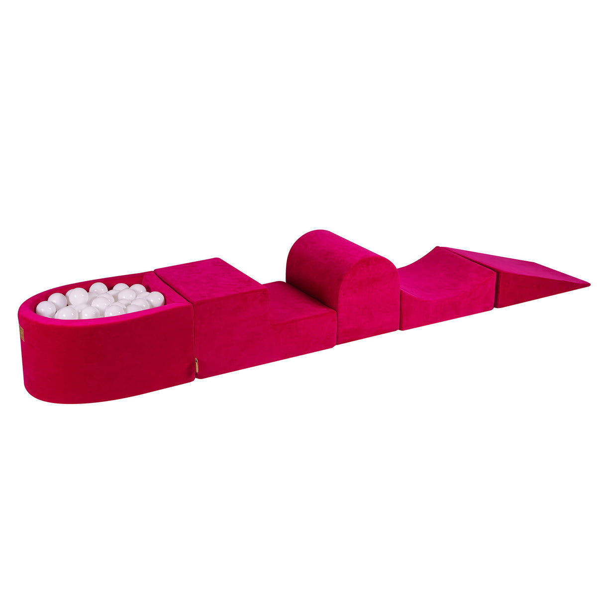 Foam Playset with Small Ball Pit Playground for Children with 100 Balls Certified, Velvet, Magenta: White