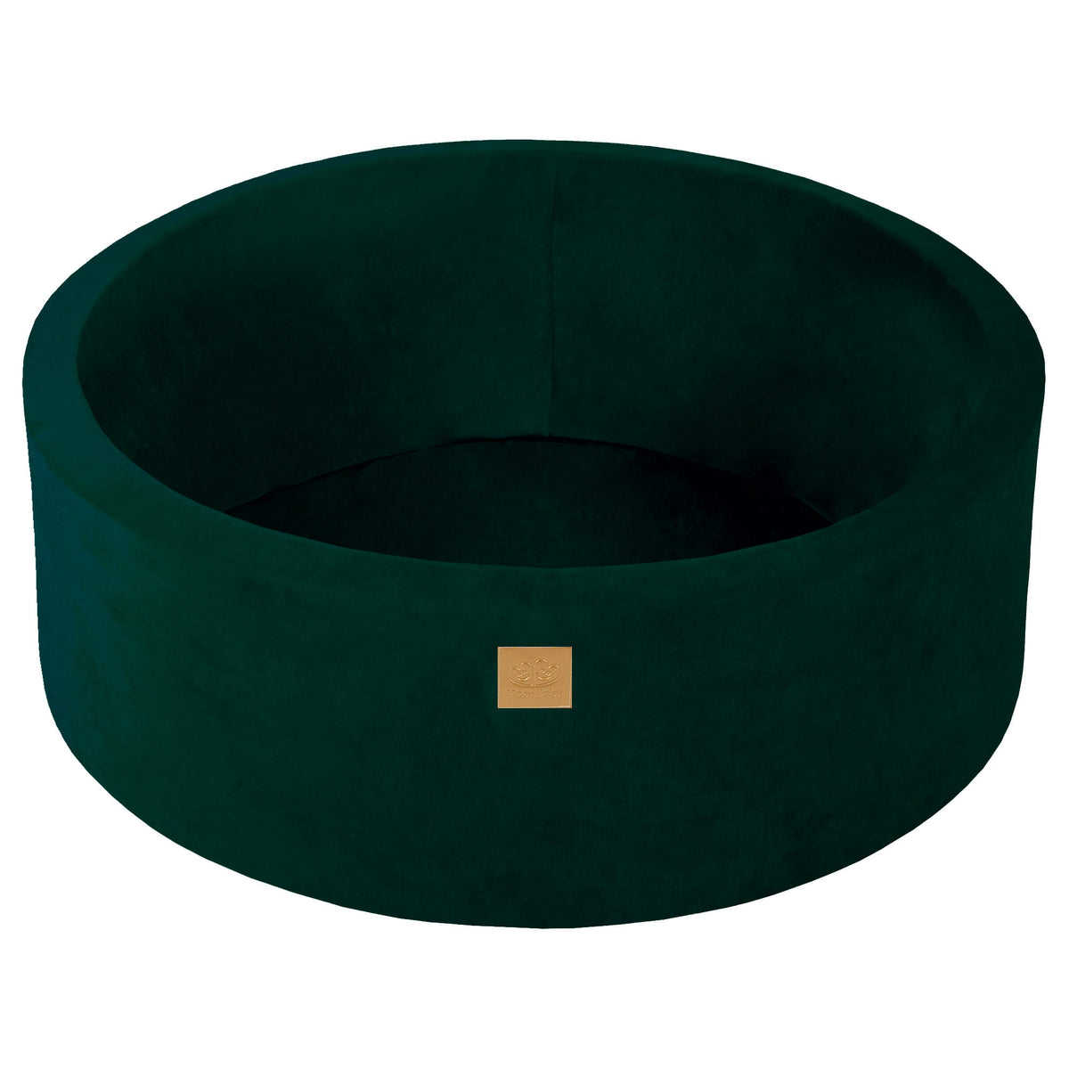 Baby Foam Round Ball Pit 90x30cm without Balls, Velvet, Dark Green