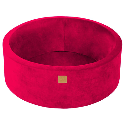 Baby Foam Round Ball Pit 90x30cm without Balls, Velvet, Magenta