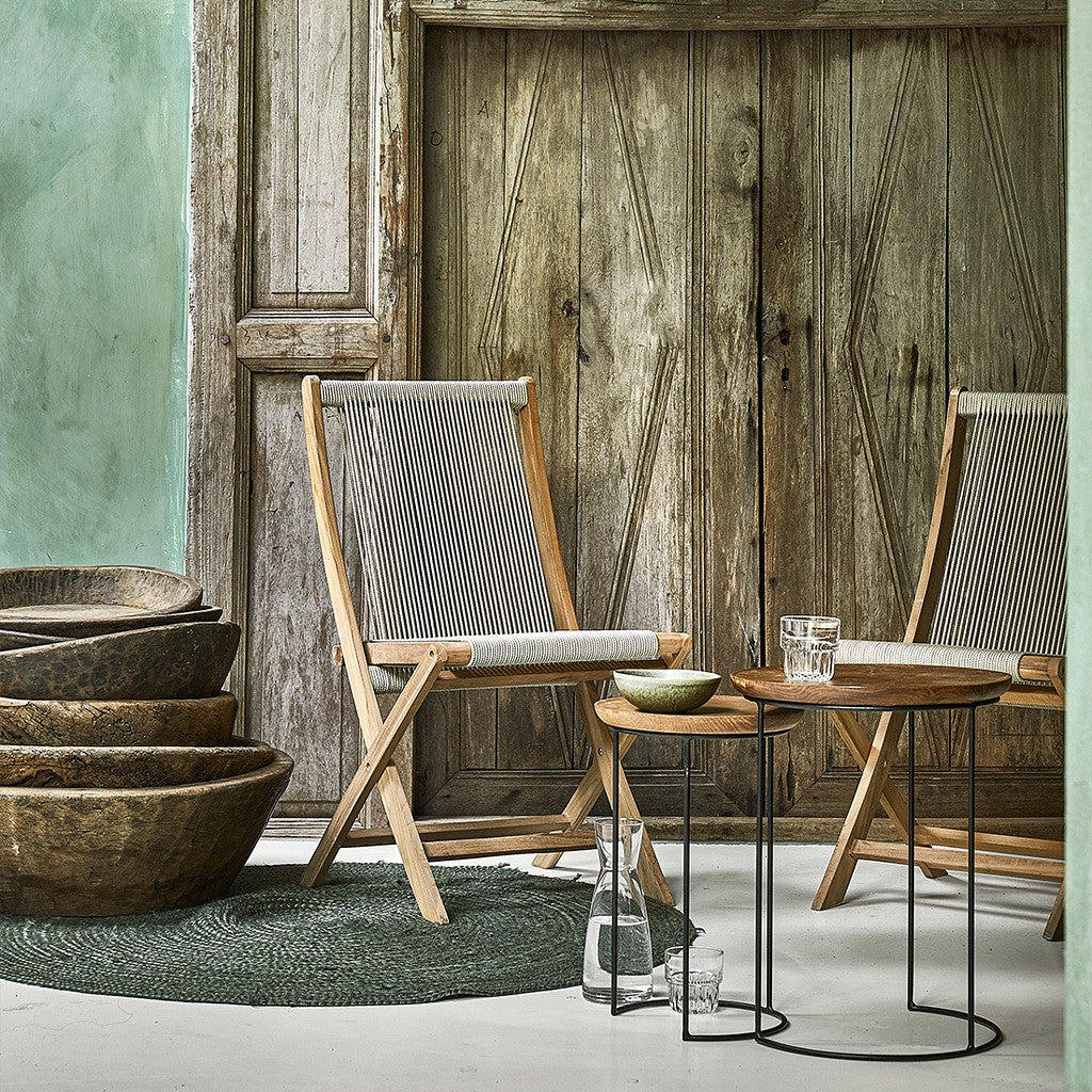 Rope folding chair natural