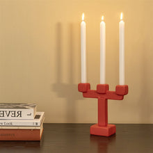 Load image into Gallery viewer, Candle holder chunk large red