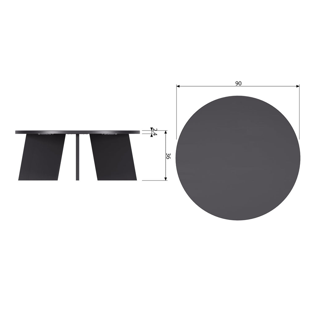 FRIES COFFEE TABLE OAK BLACKNIGHT O90CM [fsc]