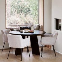 Charger l'image dans la galerie, FRIES DINING TABLE OAK BLACKNIGHT O129CM [fsc]