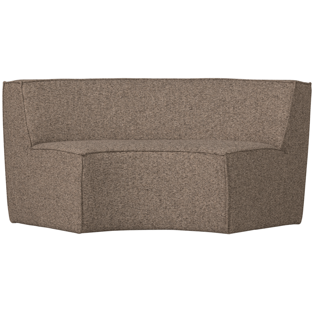 EUROPA 2-SEATER DINING BENCH WOVEN FABRIC DARK BROWN MELANGE