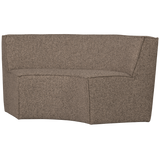 EUROPA 2-SEATER DINING BENCH WOVEN FABRIC DARK BROWN MELANGE