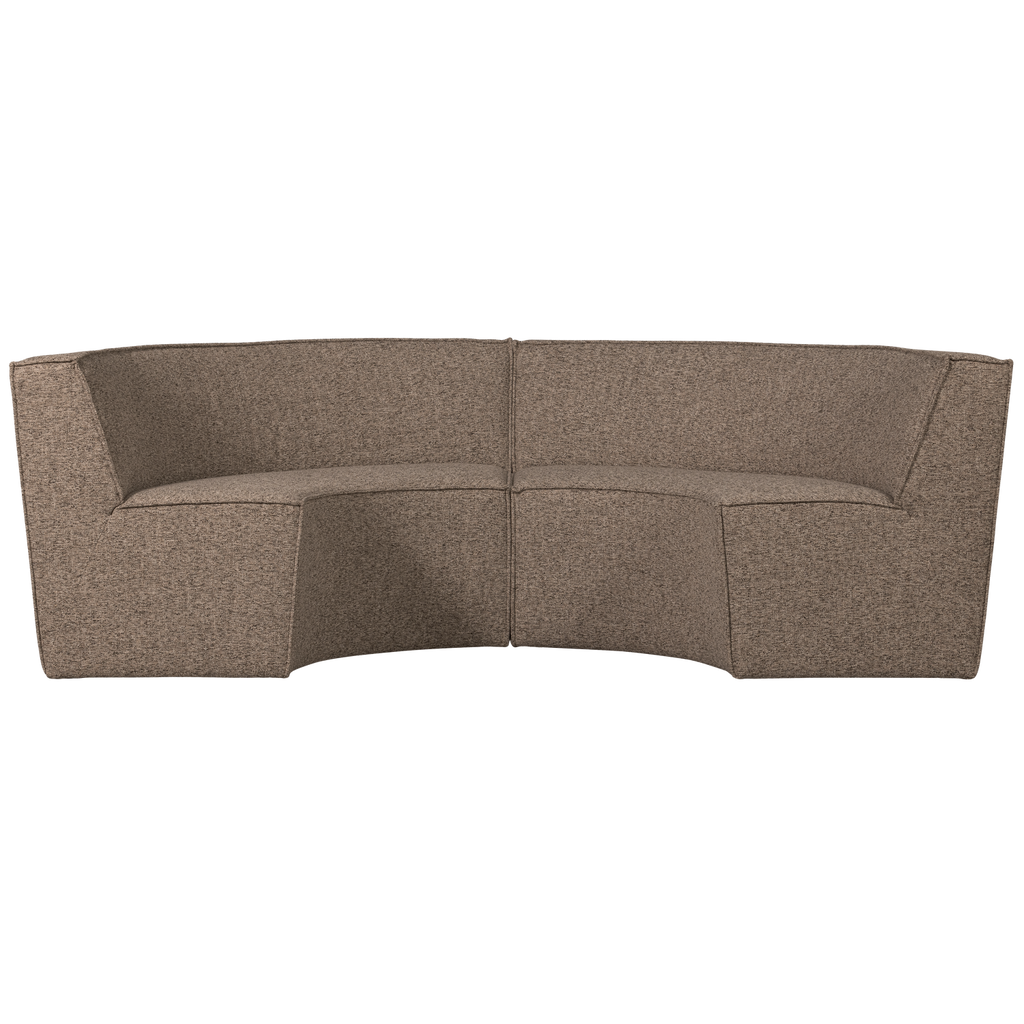 EUROPA 4-SEATER DINING BENCH WOVEN FABRIC DARK BROWN MELANGE