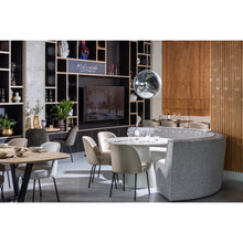 Laden Sie das Bild in den Galerie-Viewer, EUROPA 4-SEATER DINING BENCH WOVEN FABRIC SAND MELANGE
