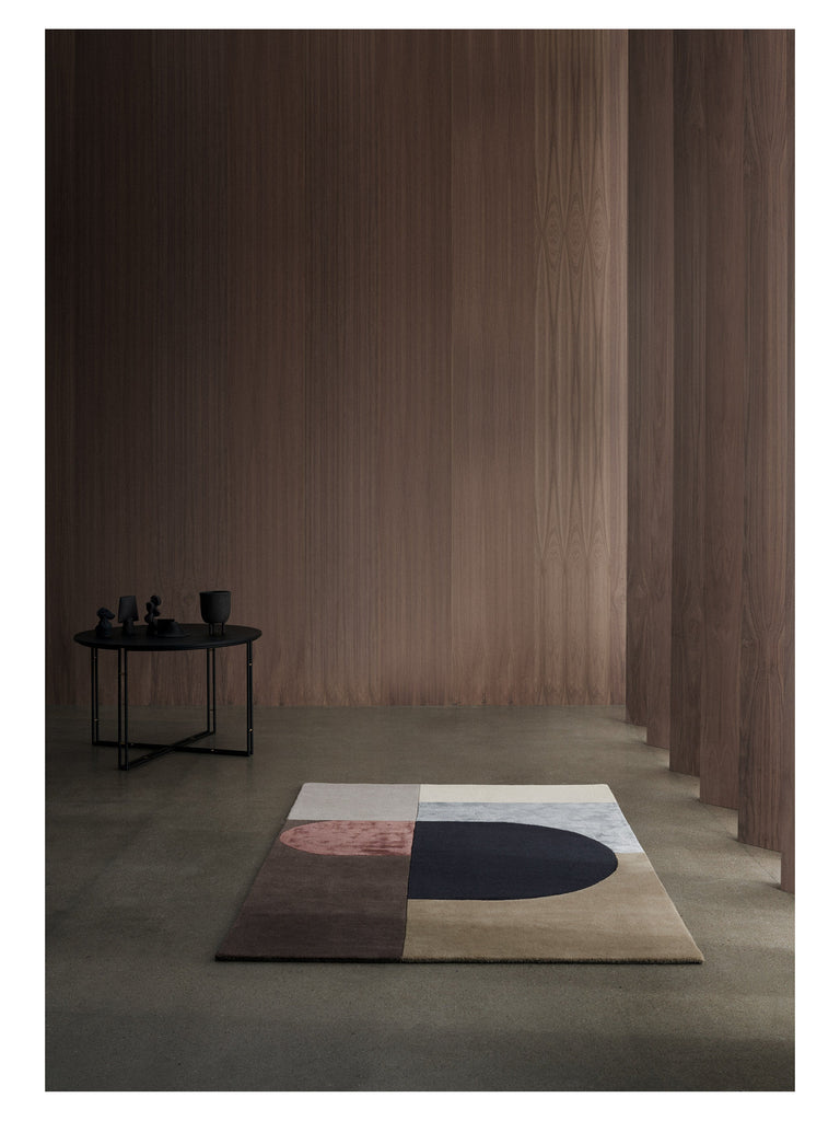 Vilja Bordeaux hand-tufted rug – styled in a living room | Linie Design at Bois Blanc Home, Limassol, Cyprus