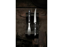 Cargar imagen en el visor de la galería, Gense Old Farmer Black Steak cutlery 12 parts Black/Steel
