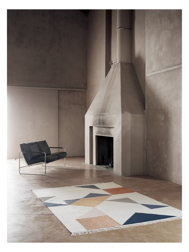 Memo Rust hand-woven rug – styled in a living room | Linie Design at Bois Blanc Home, Limassol, Cyprus