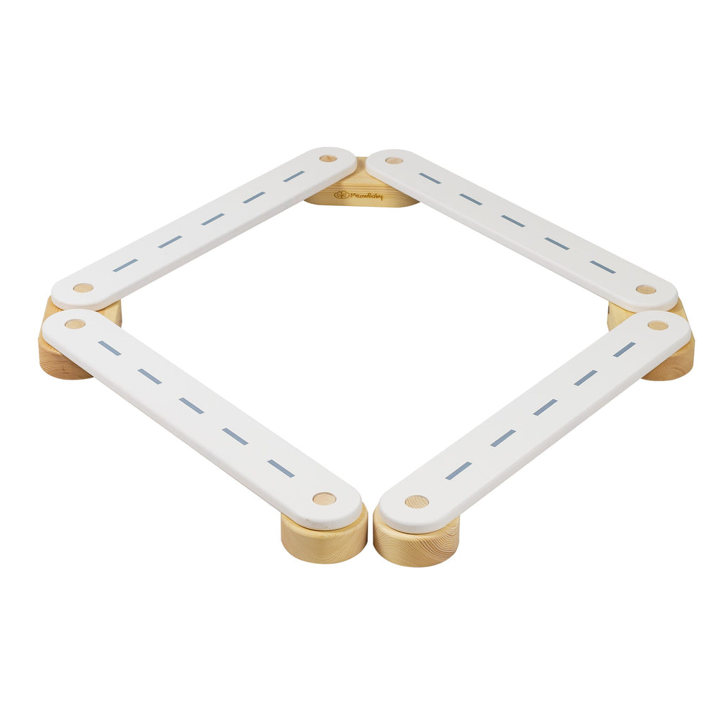 Wooden Balance Beam white 4 elements