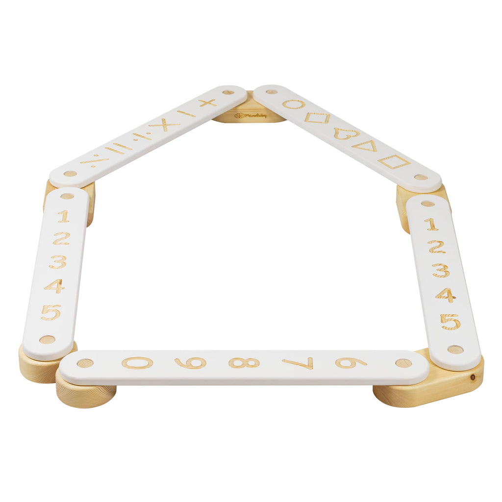 Wooden Balance Beam white 5 elements