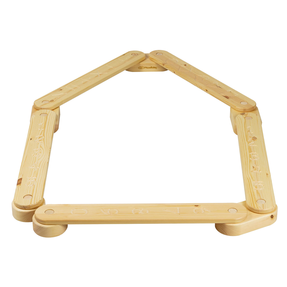 Wooden Balance Beam natural 5 elements