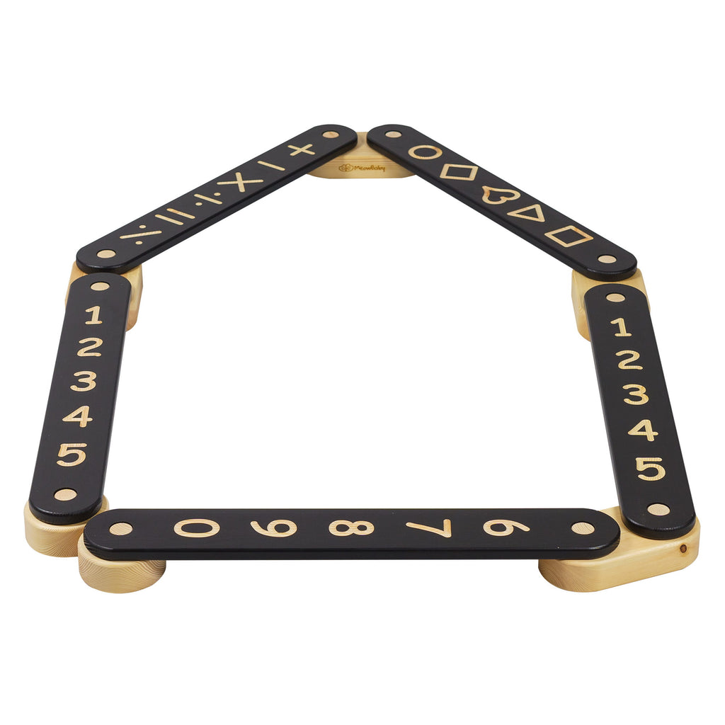 Wooden Balance Beam black 5 elements