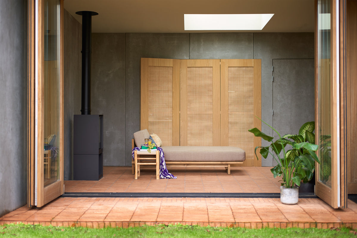 Outdoor daybed teak natural
