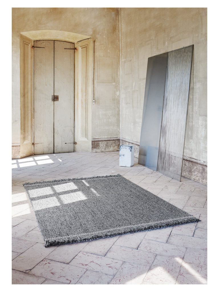 Elmo Grey hand-woven rug – styled in a living room | Linie Design at Bois Blanc Home, Limassol, Cyprus