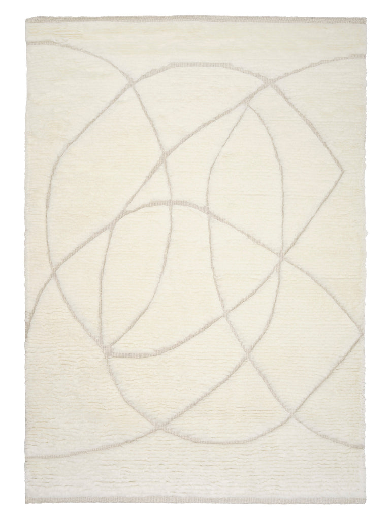 Lineal Sweep White hand-knotted rug – product photo | Linie Design at Bois Blanc Home, Limassol, Cyprus