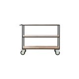 Shelving unit w. 4 wheels, Black/Wood