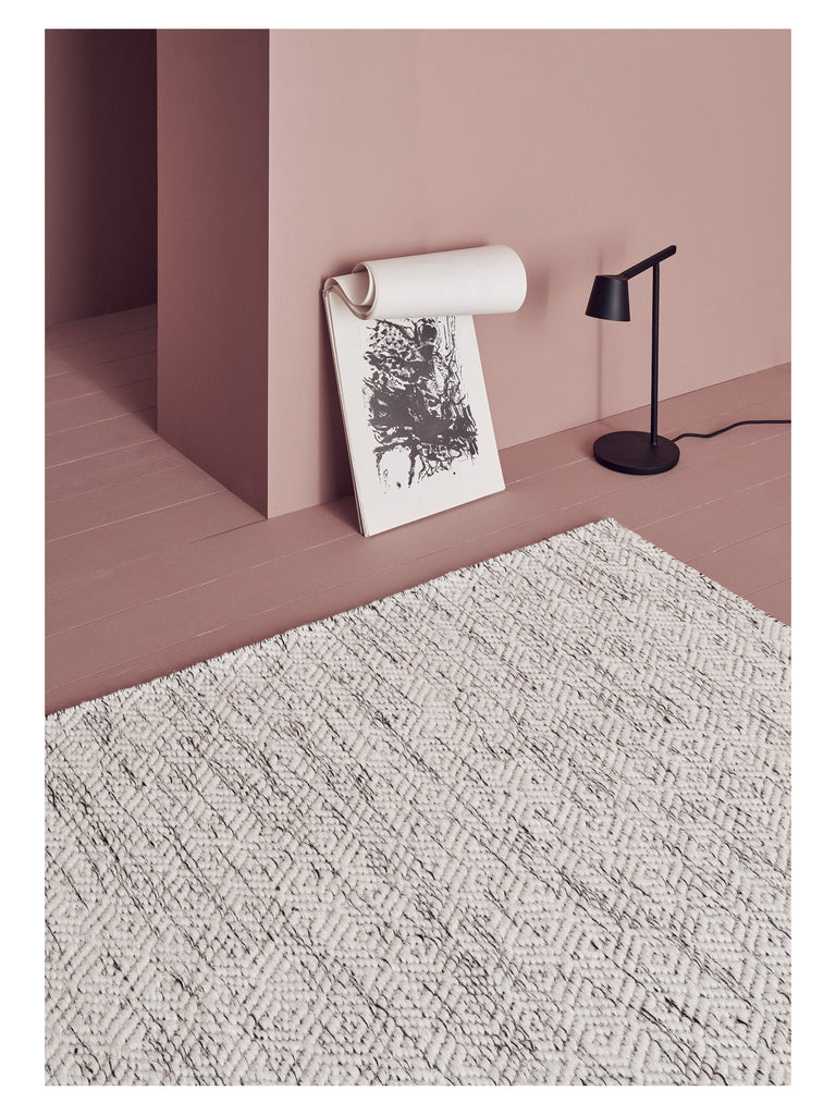 Nyoko White hand-woven rug – styled in a living room | Linie Design at Bois Blanc Home, Limassol, Cyprus