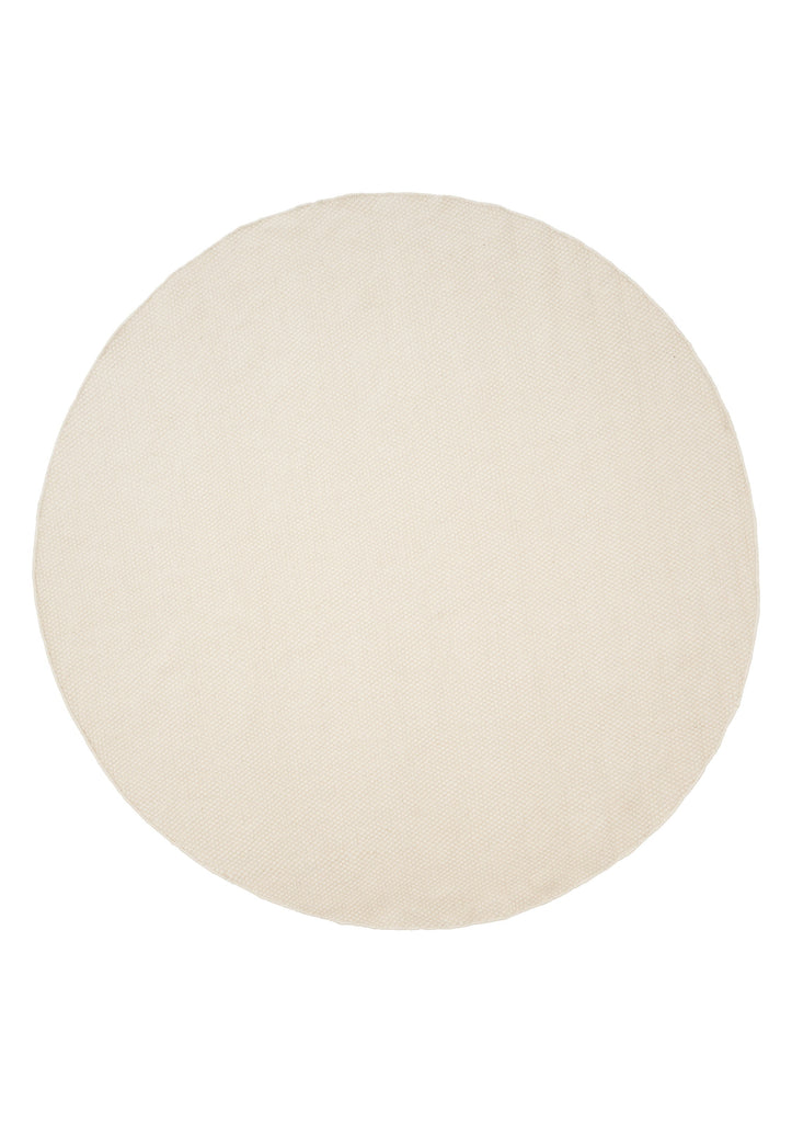 Asko White hand-woven rug – round shape | Linie Design at Bois Blanc Home, Limassol, Cyprus