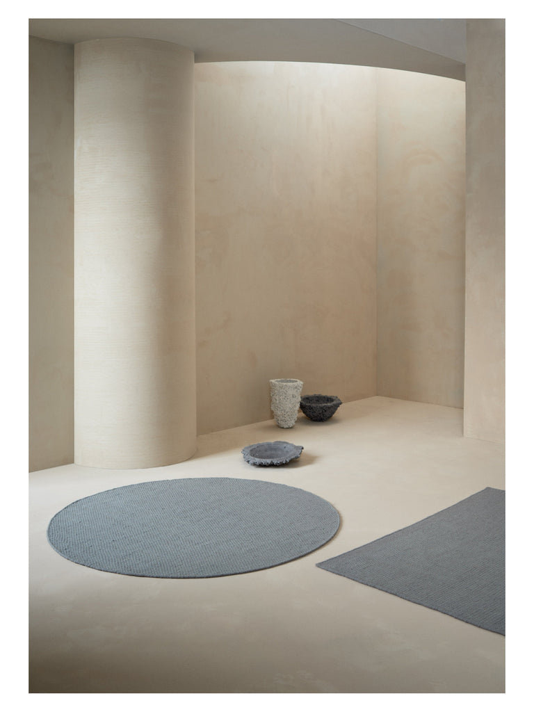 Oksa Moss hand-woven rug – styled in a living room | Linie Design at Bois Blanc Home, Limassol, Cyprus