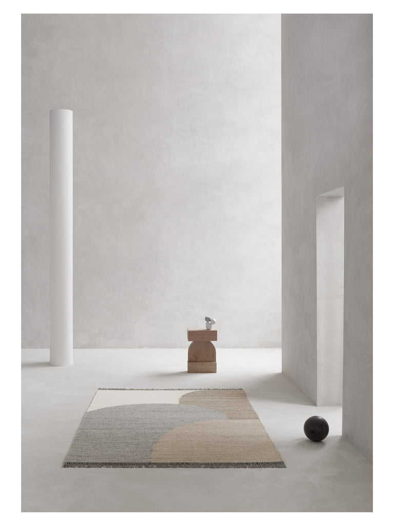 Eik Grey hand-woven rug – styled in a living room | Linie Design at Bois Blanc Home, Limassol, Cyprus