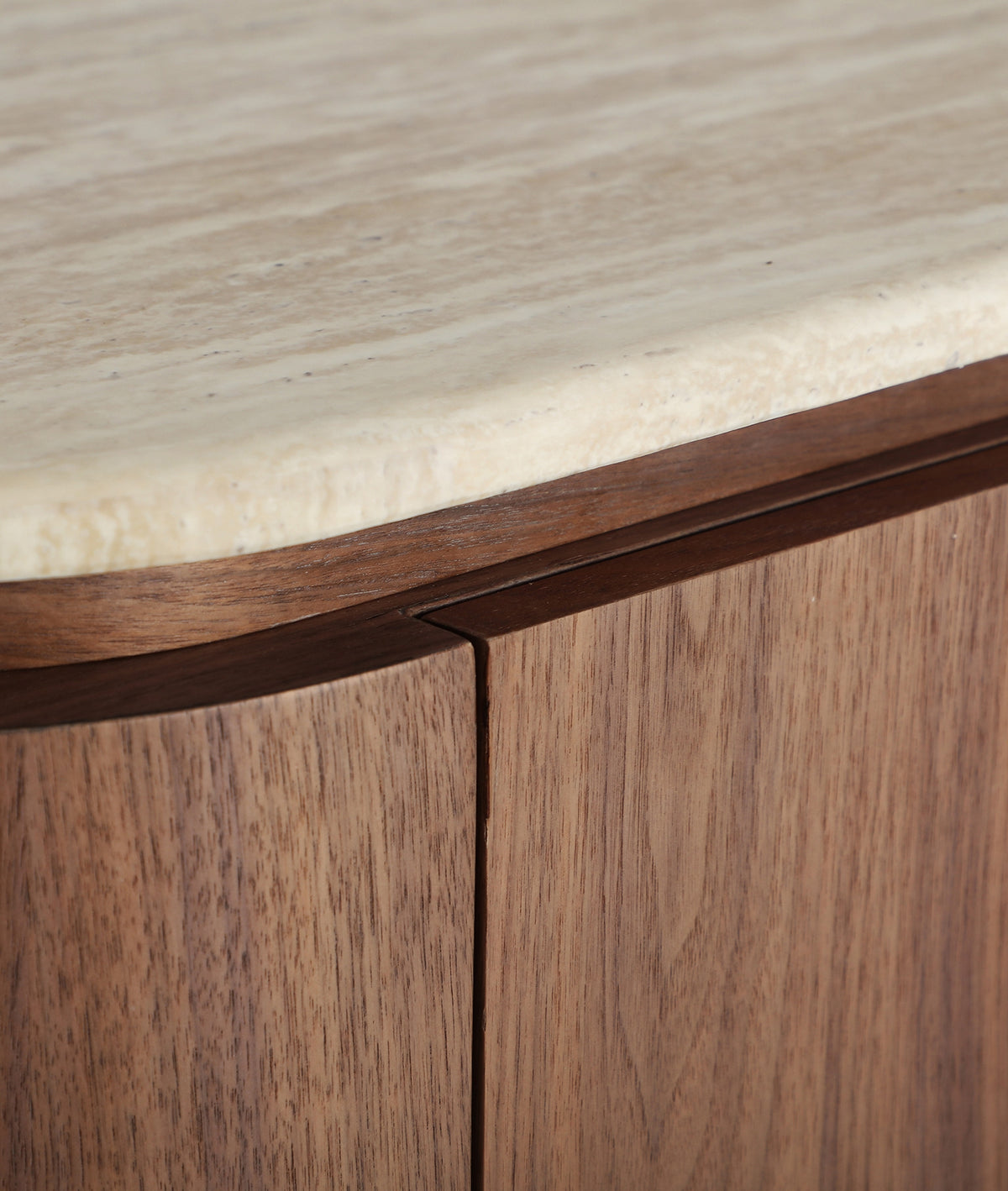 Travertine/Walnut Tv Cabinet