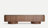 Travertine/Walnut Tv Cabinet