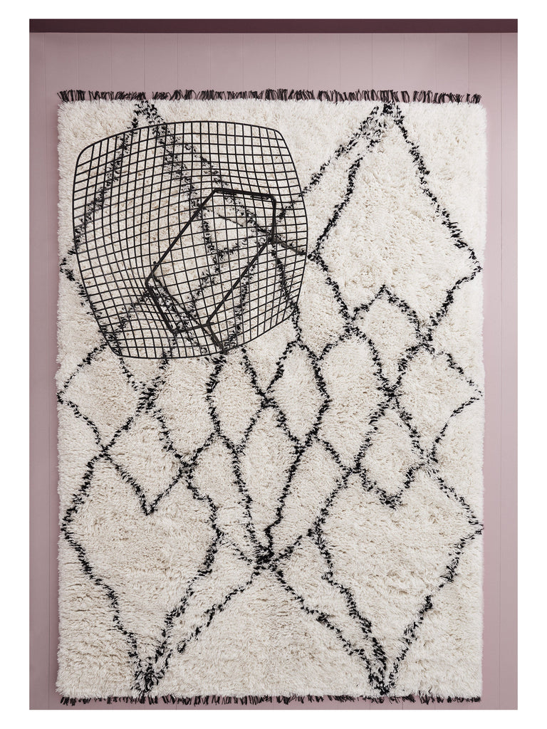 Ruffle Black hand-knotted rug – styled in a living room | Linie Design at Bois Blanc Home, Limassol, Cyprus