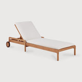 Jack outdoor adjustable lounger off white thin cushion