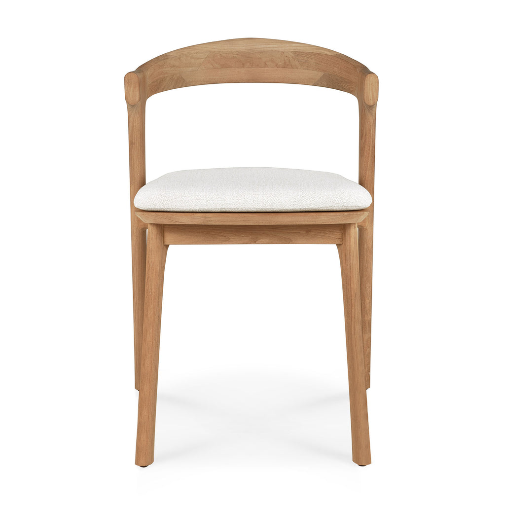 Bok outdoor dining chair with cushion off white