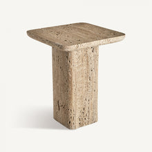 Cargar imagen en el visor de la galería, Travertine marble side table