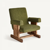 Green bouclé armchair