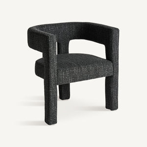 Dark bouclé armchair