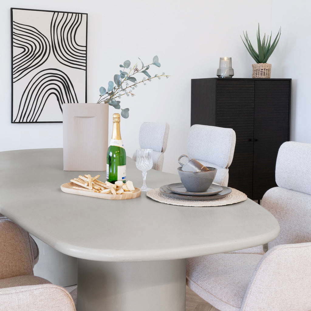 Dining Table, cement look, beige 96x200x76 cm