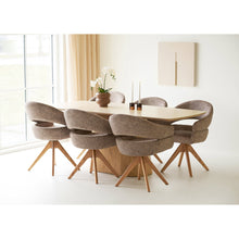 Charger l'image dans la galerie, Dining Table, ceramic table top/ash veneer, travertine look/natural