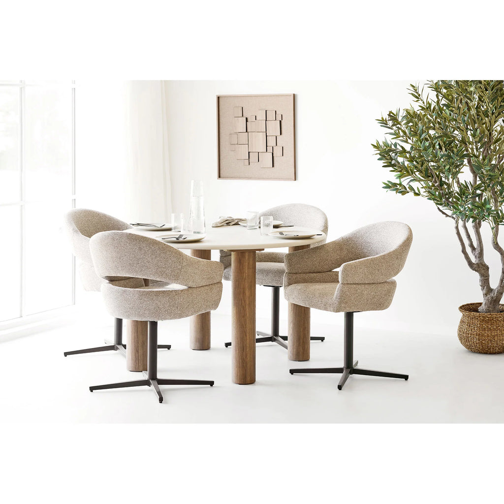 Dining table, cement look, sand/brown ø120x76 cm